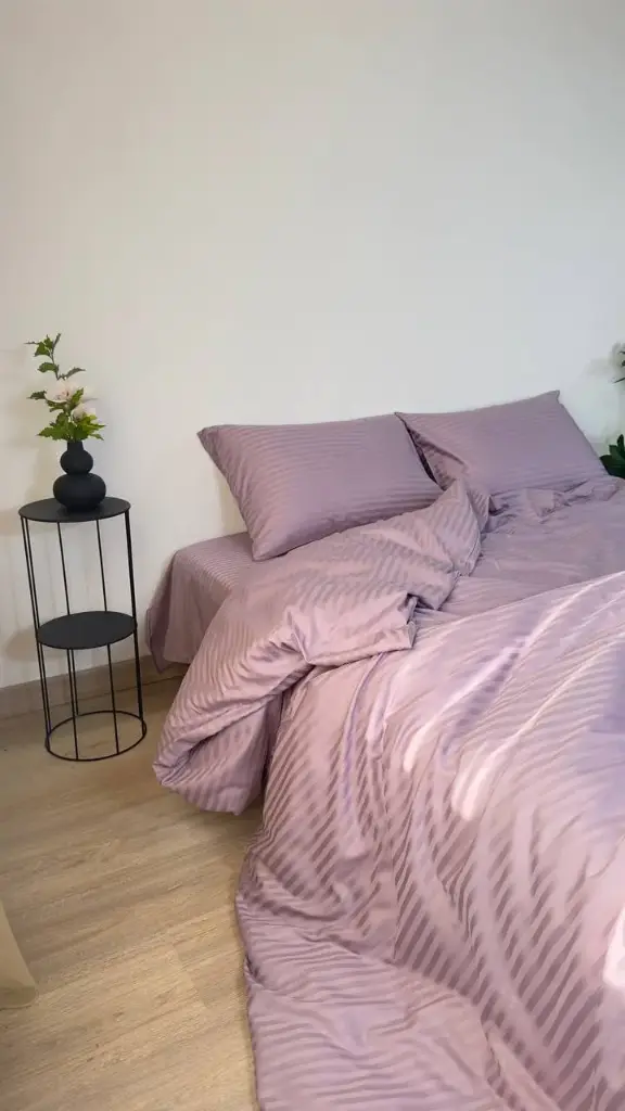 Страйп Сатин тьмяно пудровий