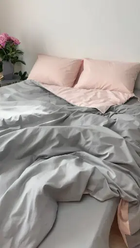 Постільна білизна Бязь Gold Люкс "Світло-сірий+пудра"