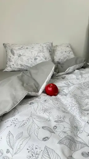 Постільна білизна Бязь Gold Люкс "Фруктовий бум на сірому" 